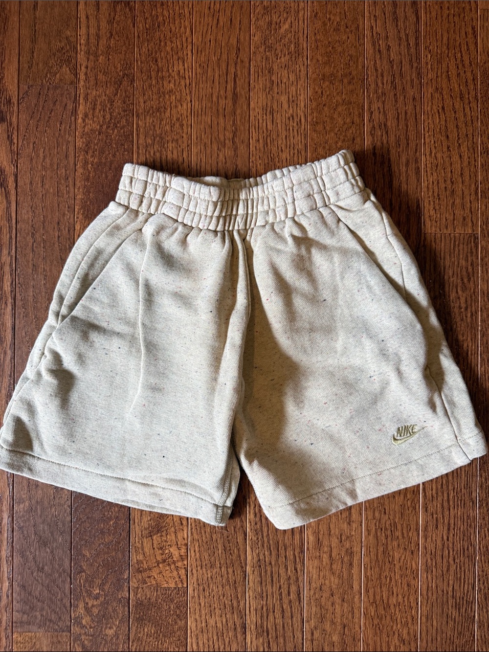 Nike Boys YXS Cream Speckled Fleece Shorts